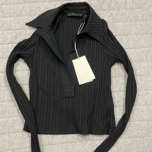 Helmut Lang cropped polo NWT